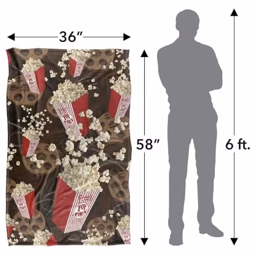 JQ Licensing Popcorn Pattern Silky Touch Super Soft Dotted Fleece Throw Blanket, Multicolour, W: 91 cm, D: 147 cm – 2