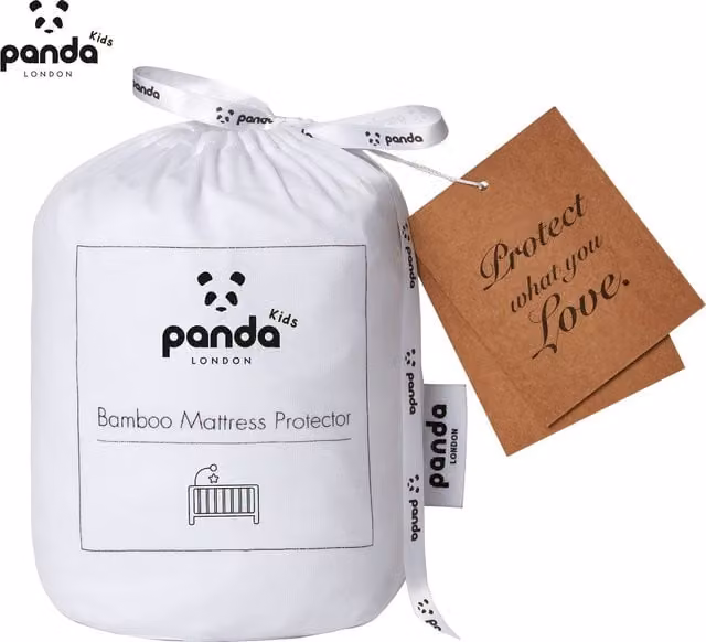 Panda London Bamboo Waterproof and Antibacterial Cot Mattress Protector in White – 1