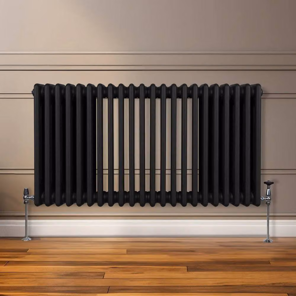 Monstershop Traditional 3 Column Steel Radiator, Black, W: 60.0 cm, H: 101.2 cm, D: 10.0 cm – 7