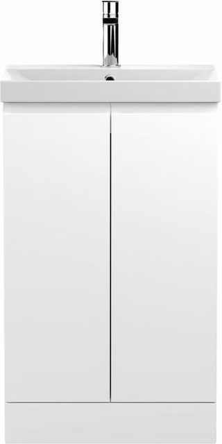 Balterley Mavesyn Contemporary 2 Door Freestanding Vanity Basin Unit, Matt White, W/D/H: 50 x 50 x 81 cm