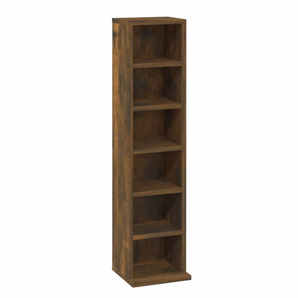 Berkfield Home Stylish CD Cabinet in Smoked Oak Brown, W/D/H: 21 x 20 x 88 cm – 2