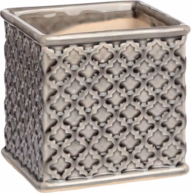 KDMK Modern Square Ceramic Tabletop Plant Pot - Black