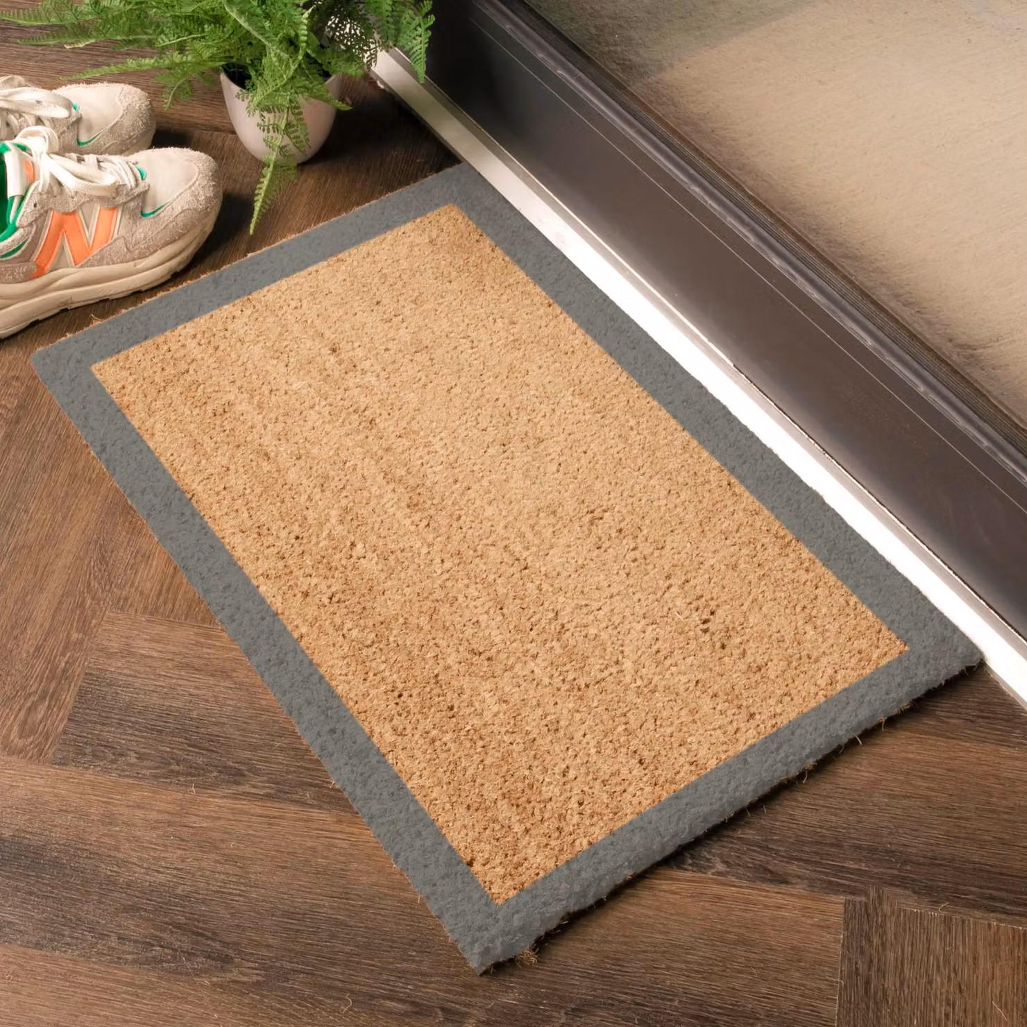 Artsy Mats Grey Graphic Rectangular Coir Doormat, W/D: 60 x 40 cm – 2