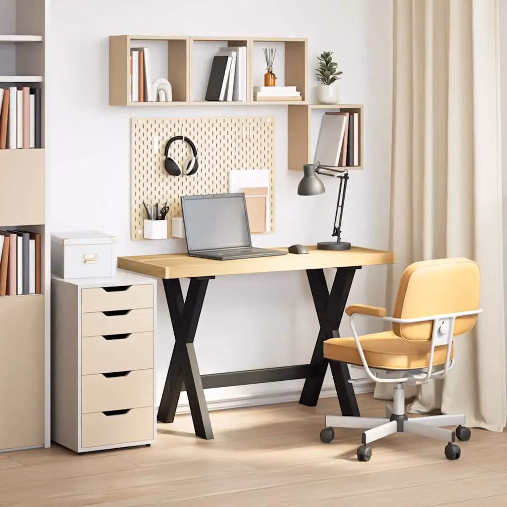 Berkfield NOAIN Writing Desk with X-Shaped Legs in Brown Solid Pine, W: 120 cm, D: 50 cm, H: 75 cm – 2