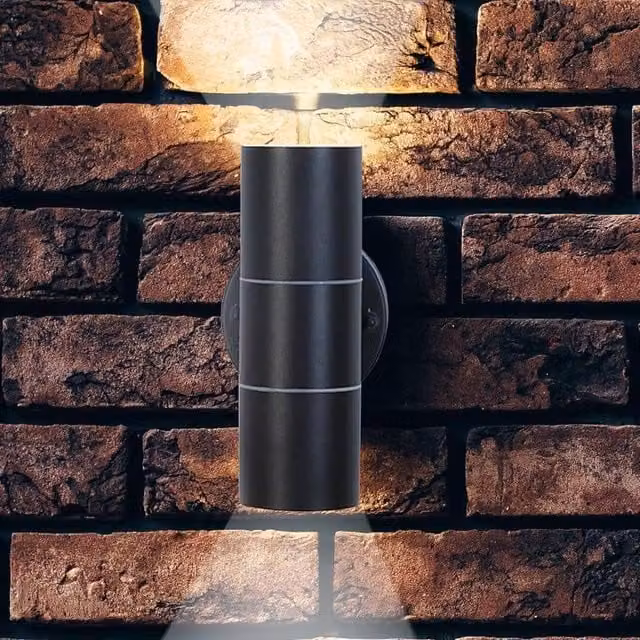 ATEK Black Stainless Steel Waterproof Outdoor Up and Down Wall Light