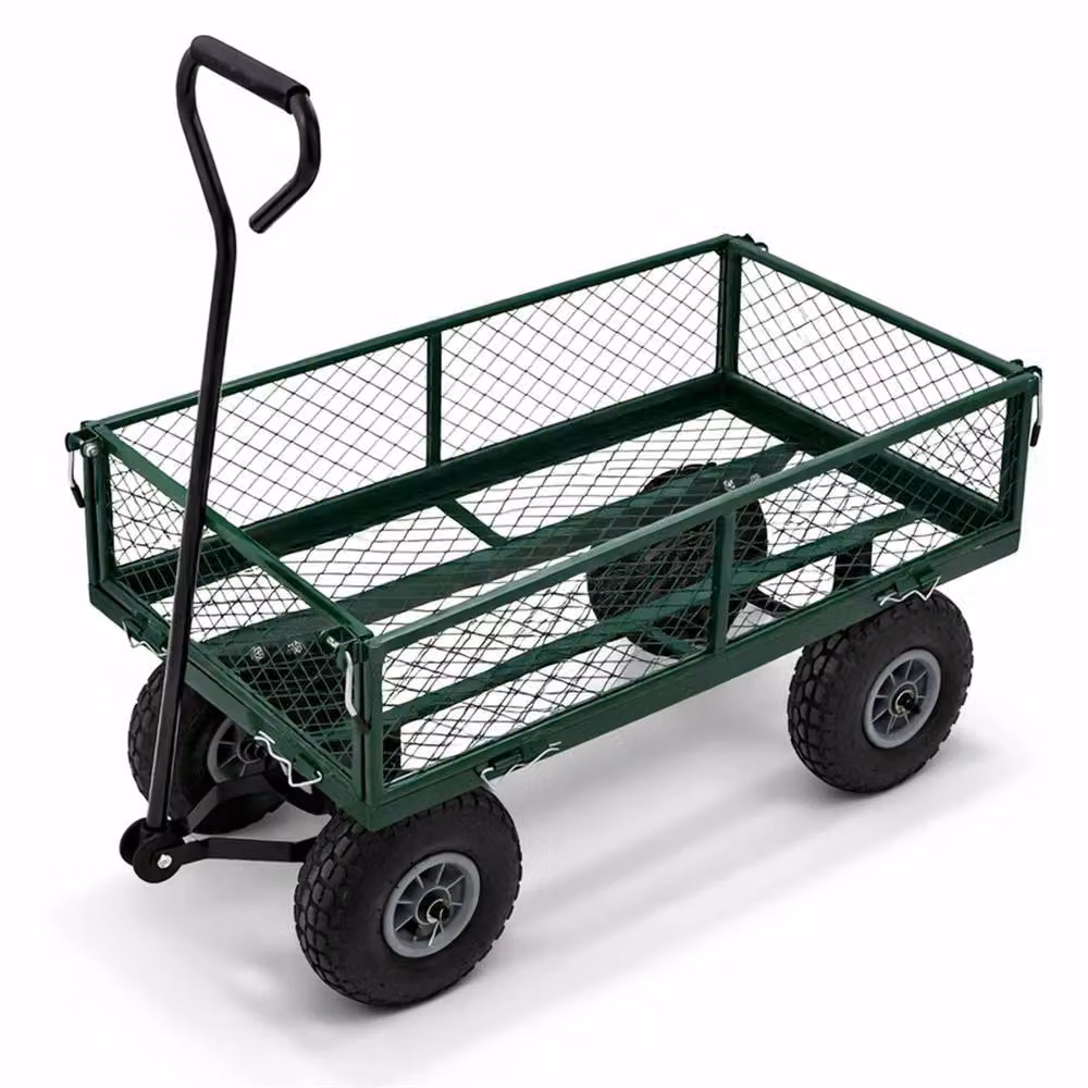 Nordara Heavy Duty Metal Garden Cart Trolley in Dark Green – 3