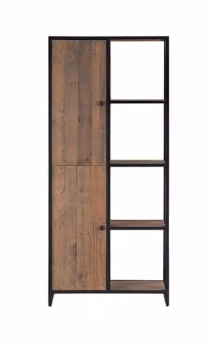 Baumhaus Ooki Tall Funky Vintage Bookcase in Brown, H 160 x W 70 x D 30 cm