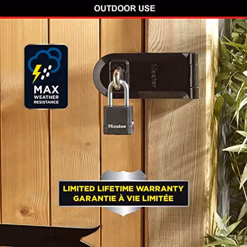 Master Lock Pack of 3 Heavy Duty Keyed Padlocks with Medium Shackle in Silver and Black Laminated Steel – 4