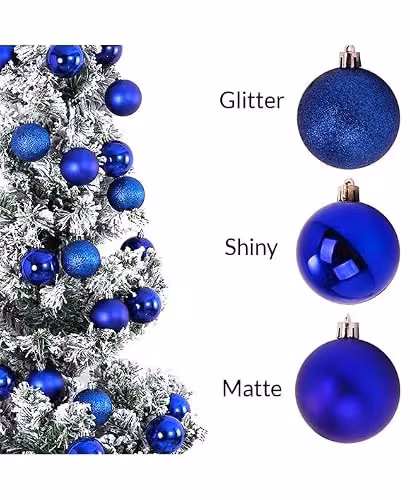 Shatchi 18-Piece Shatterproof Christmas Bauble Set in Blue and Silver – 4