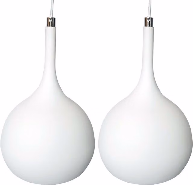 Loops LED Hanging Ceiling Pendant Light in Matt White and Copper