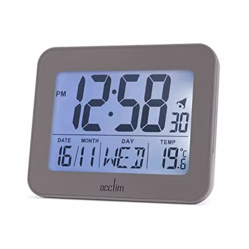 Acctim Otto Superbrite Digital Bedside Alarm Clock in London Sky Blue and Grey – 1