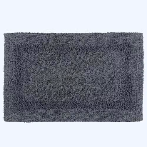 Homescapes Luxury 2 Piece Cotton Bath Mat and WC Pedestal Mat Set in Grey – 3