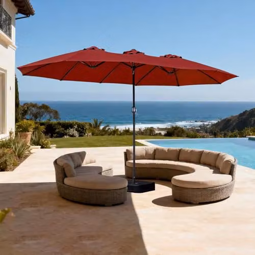 Mountview 3.8m Cantilever Garden Parasol Umbrella with UV Protection in Red – 2