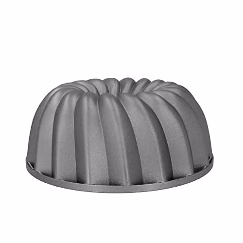 MasterClass Non-Stick Cast Aluminium Round Cake Tin with Decorative Swirl Design, Grey, 24cm
