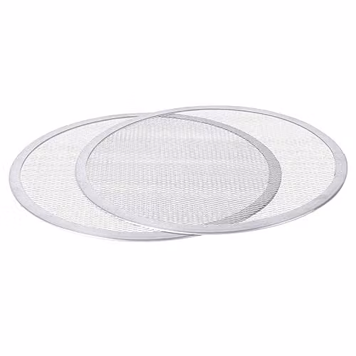 Argon Tableware Non-Stick Aluminium Mesh Pizza Trays, Silver, Diameter: 31 cm, 2 Pack