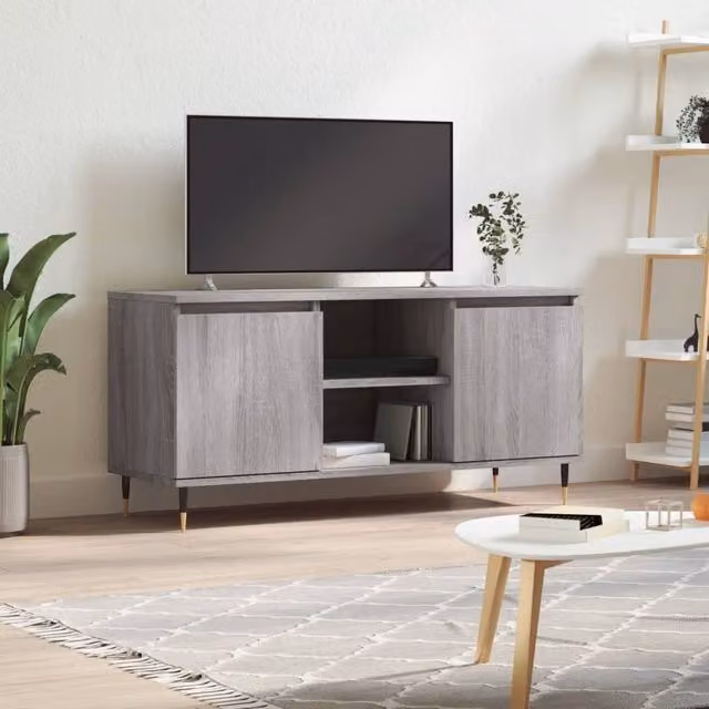 Berkfield Home Grey Sonoma TV Cabinet W/D/H: 104 x 35 x 50 cm