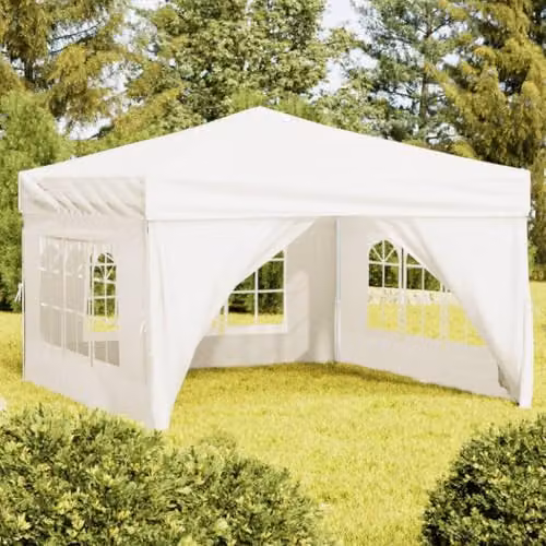 vidaXL Folding Party Tent with Sidewalls in Beige and Silver, W/D/H: 300 x 300 x 245 cm – 2