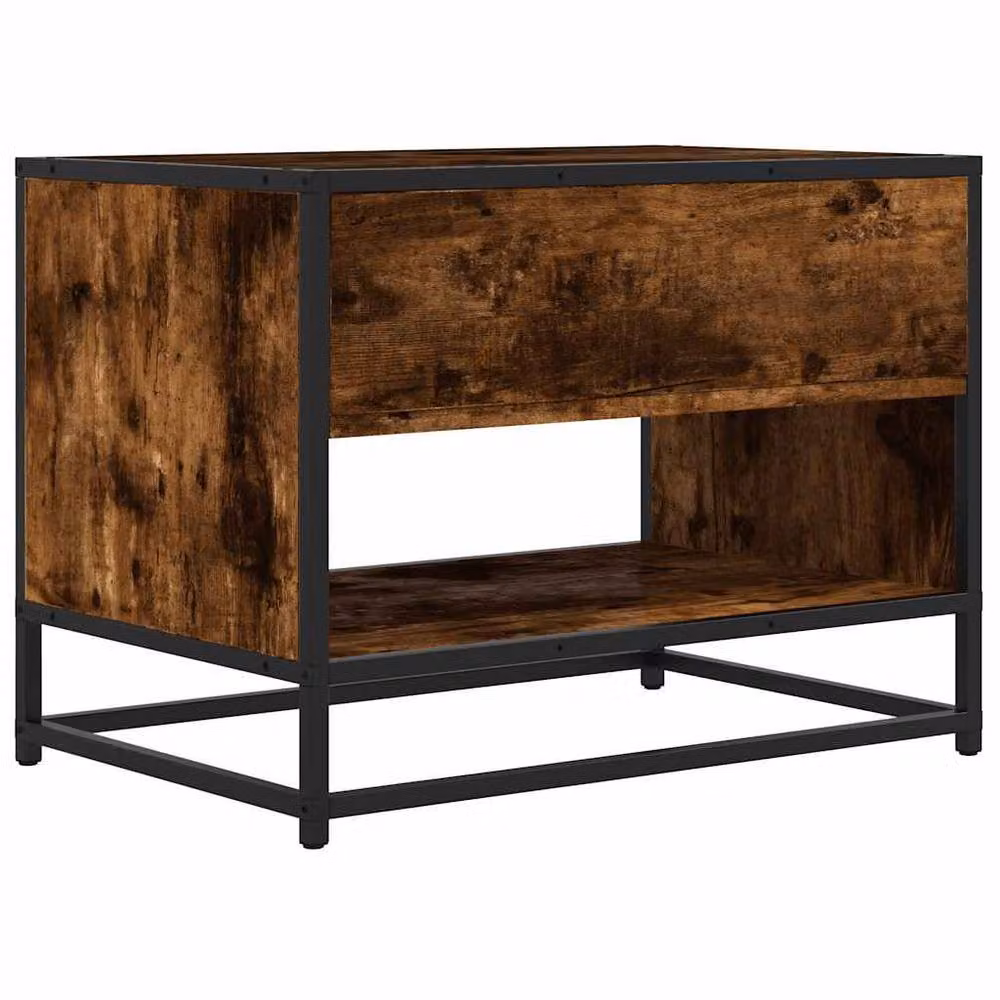 Berkfield Home Industrial TV Cabinet in Smoked Oak and Brown, W/D/H: 61 x 40 x 46 cm – 6