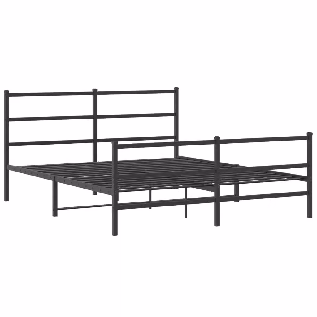 Berkfield Home Metal Bed Frame with Footboard, Black, 150 x 200 cm – 2