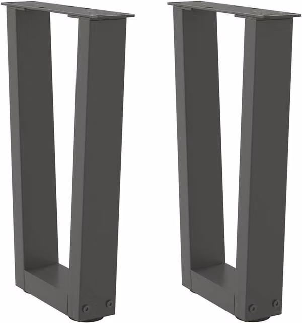 Berkfield Home V-Shape Dining Table Legs, 2 Piece Steel Set in Anthracite Black, W: 28 cm, H: 42-43.3 cm – 1