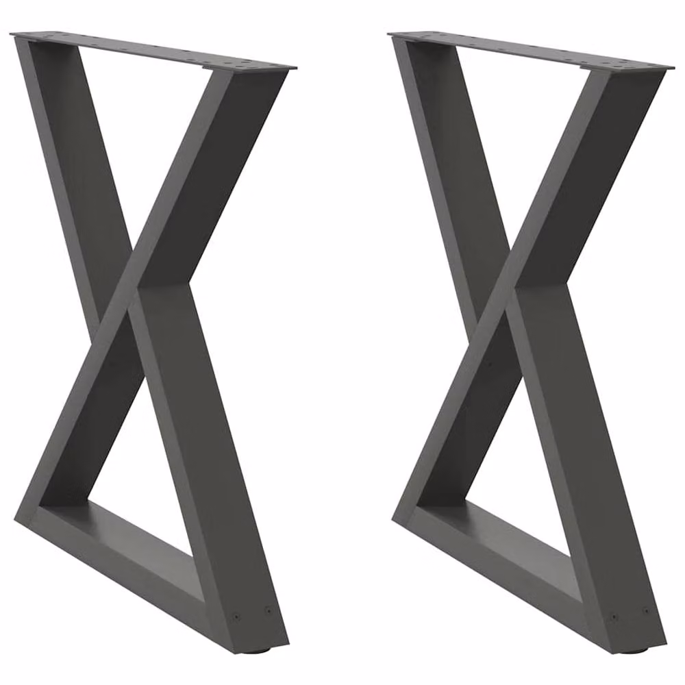 Berkfield Home Modern Dining Table Legs, 2 Pieces, Anthracite Steel, Height: 70 cm – 3