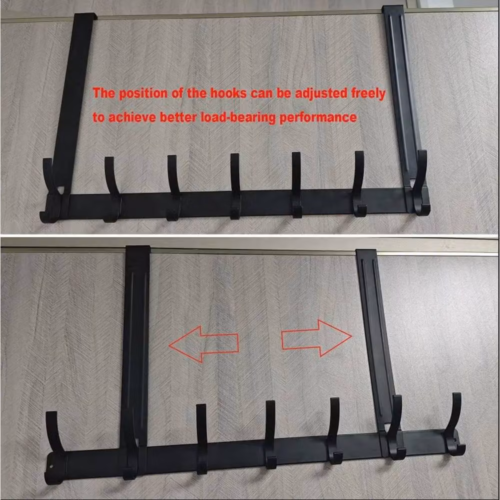 SPETLEK Over The Door Hanger with 14 Metal Hooks in Black – 4