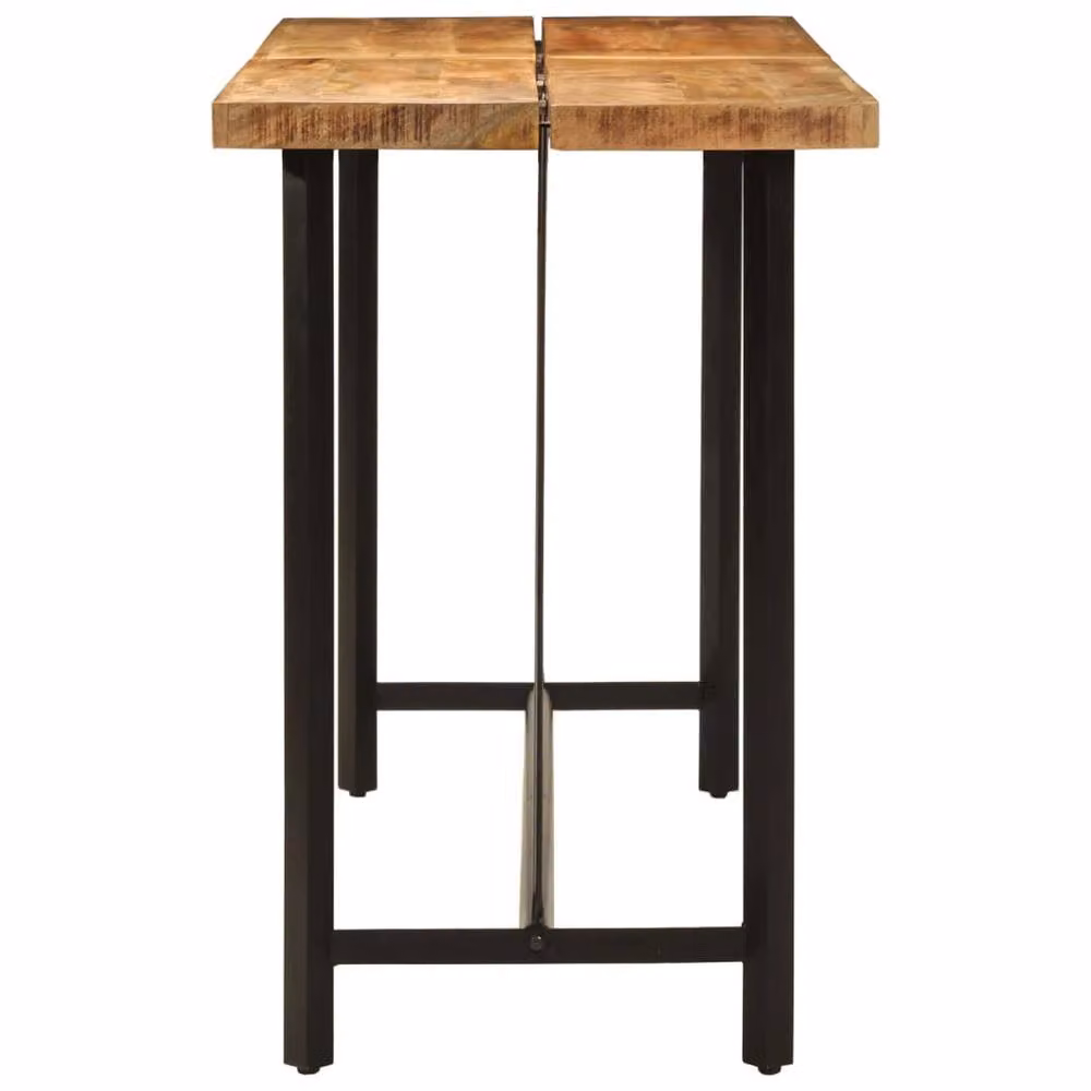 Berkfield Industrial Mango Wood and Iron Home Bar Table, Brown, W/D/H: 180 x 70 x 107 cm – 2