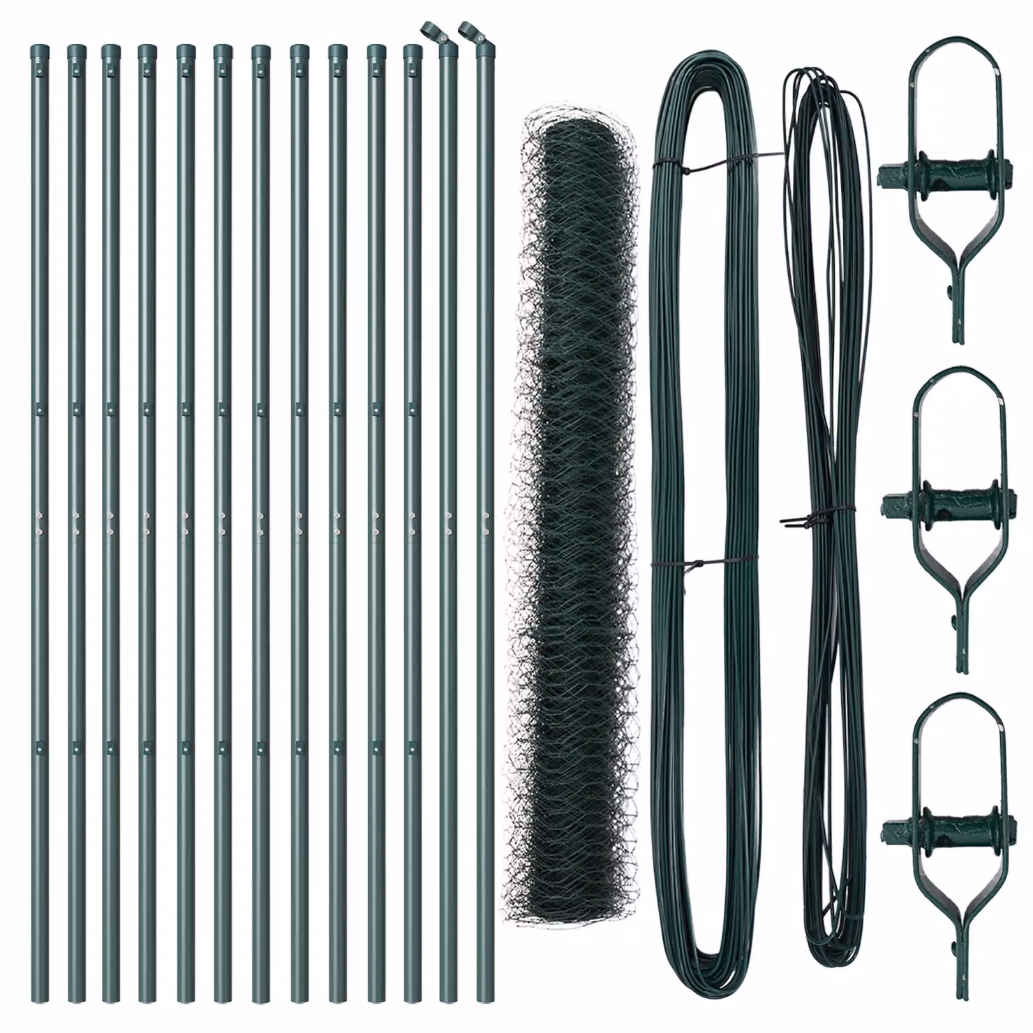Berkfield Home Metal Wire Mesh Fencing Set of 2, Forest Green, W: 25 m, H: 1 m – 2