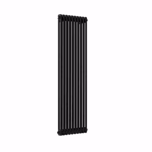 Lux Heat Black Vertical 2 Column Traditional Steel Radiator H 150 cm x W 47 cm x D 10.7 cm – 1
