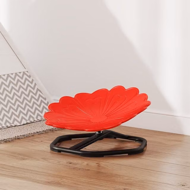 AIYAPLAY Flower-Shaped Sensory Spinning Chair in Red