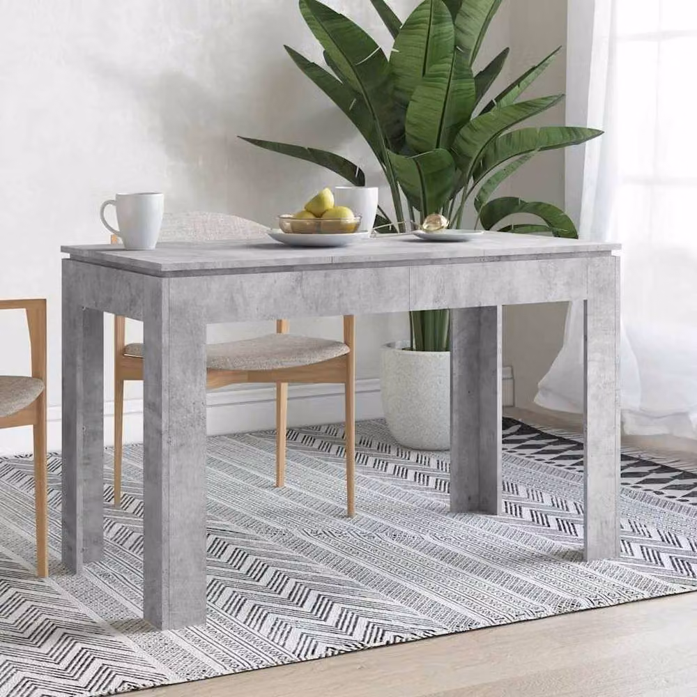 Berkfield Home Rectangular Dining Table in Concrete Grey, W/D/H: 120 x 60 x 76 cm – 2