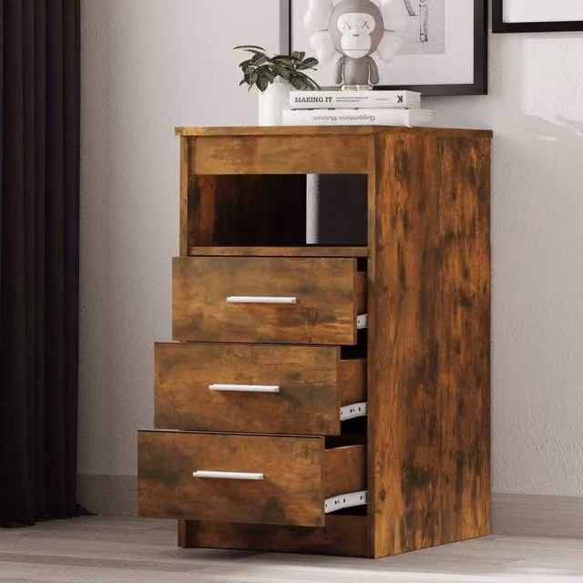Berkfield Home Stylish Drawer Cabinet in Smoked Oak Brown, W/D/H: 40 x 50 x 76 cm – 1