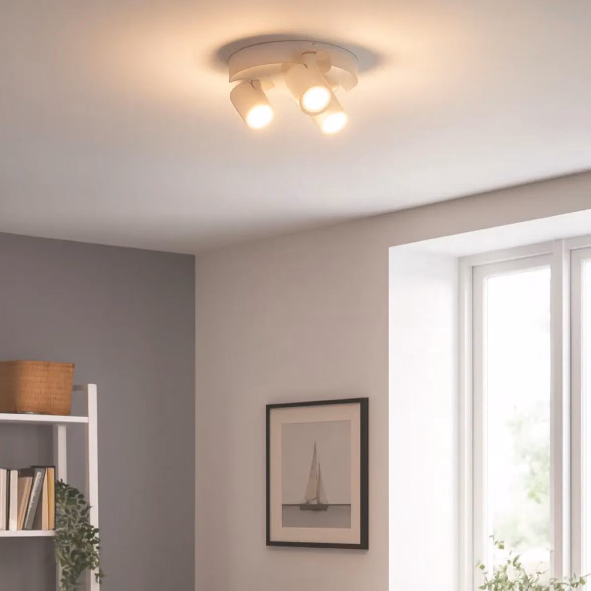 CGC Lighting Carla Triple Modern Cylinder Ceiling Spotlights in White – 3