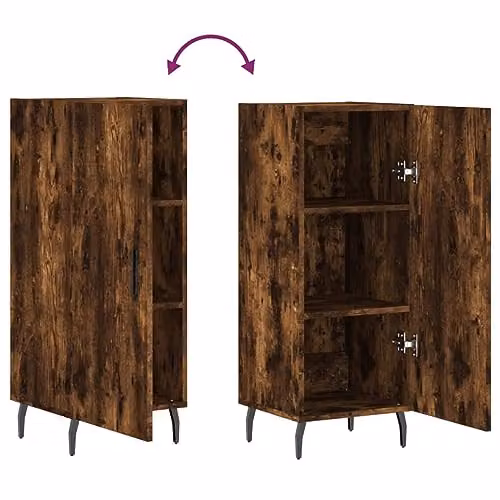vidaXL Smoked Oak Sideboard in Brown, W/D/H: 34.5 x 34 x 90 cm – 4