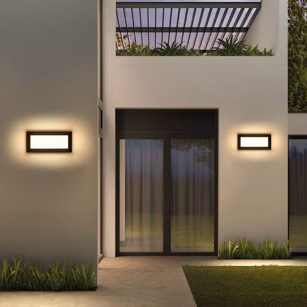 COMELY Modern Black Outdoor Wall Lantern, 18W Aluminium IP65 Waterproof Garden Light – 4