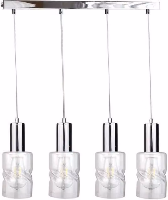 Netlighting Cross Bar Pendant Ceiling Light in Silver with 4x E27 Sockets, 60 cm