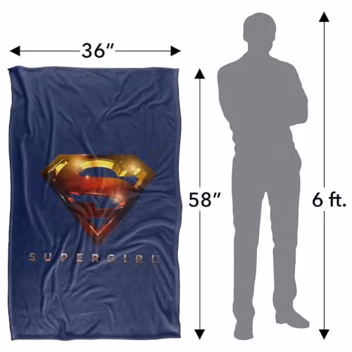 Warner Bros. Supergirl The TV Series Logo Glare Silky Touch Super Soft Fleece Throw Blanket, Multicolour – 4