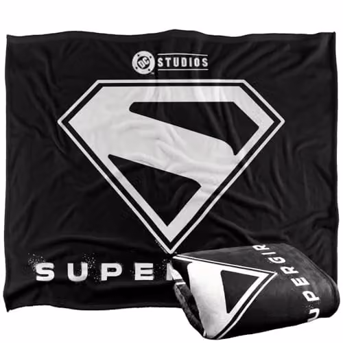 Warner Bros. Supergirl 2026 White Shield Super Soft Fleece Throw Blanket, Multicolour, W: 152 cm, D: 127 cm
