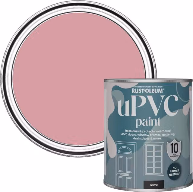 Rust-Oleum UPVC Paint in Gloss Finish, Dusky Pink, 0.75 l