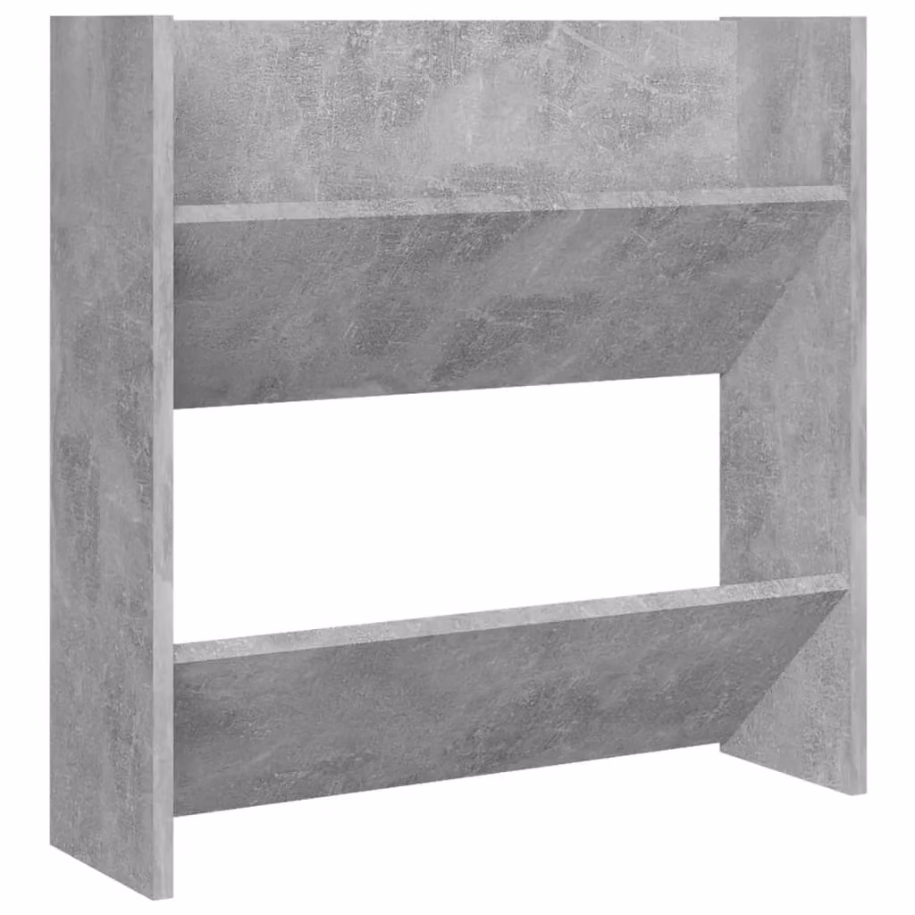 Berkfield Home Wall Mounted Shoe Cabinet in Concrete Grey, W: 60 cm, D: 18 cm, H: 60 cm – 2