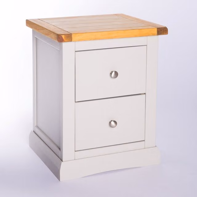 Cabinet Bits Loreo 2 Drawer Bedside Cabinet in Grey