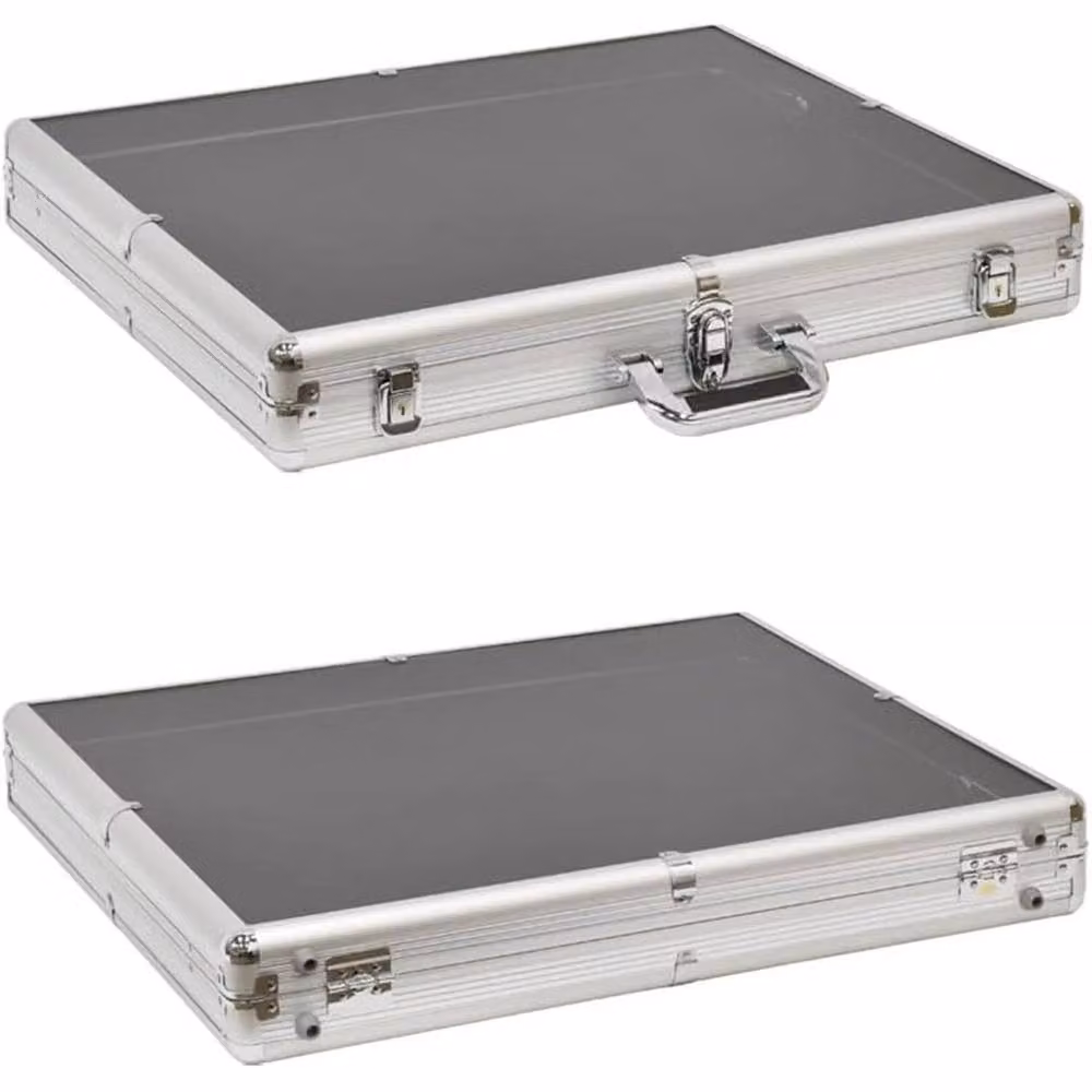 NESTLUNE Silver Aluminum Locking Trade Show Display Case W: 86.36 cm, D: 55.88 cm – 3
