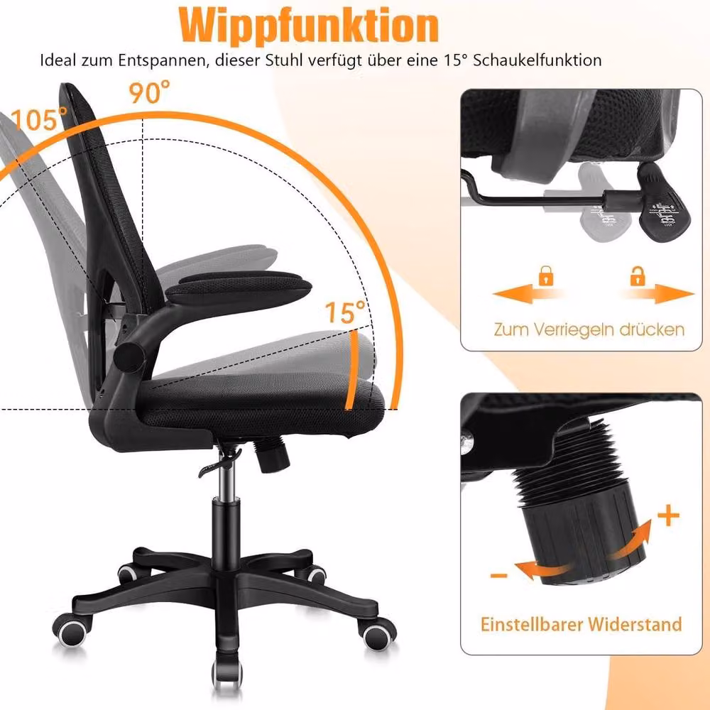 Kelvenix Black Fabric Massage Office Chair with 2-Point Massage and Swivel Function – 4
