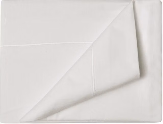 Belledorm Premium Blend 500 Thread Count Mako Satin Cotton Flat Sheet in Ivory, Size: 90 x 200 cm