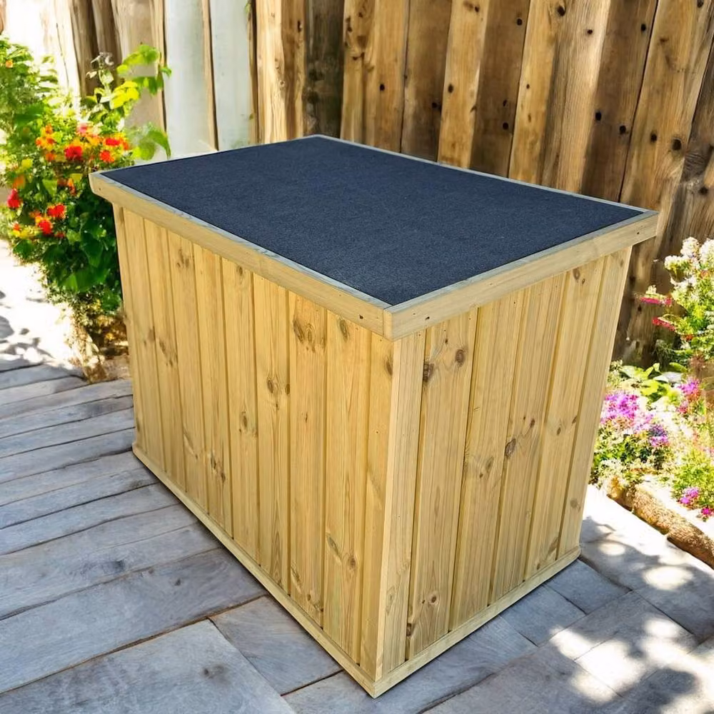 Buttercup Farm Wooden Garden Storage Chest in Brown, W: 60 cm, D: 100 cm, H: 80 cm – 2