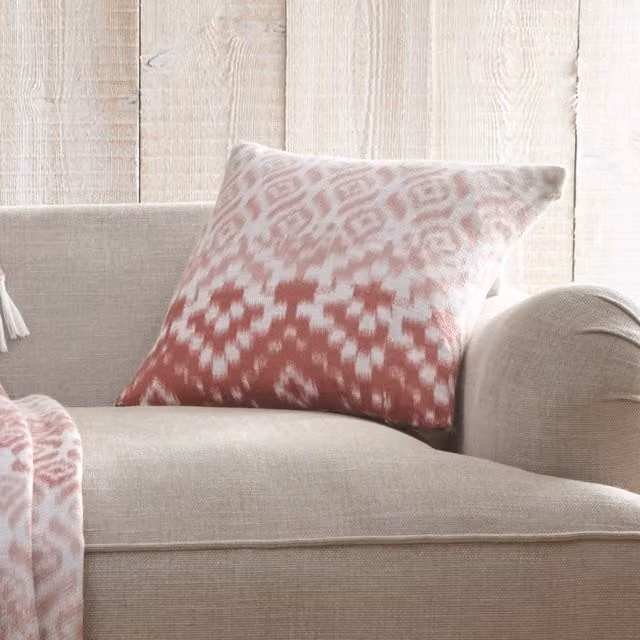 Appletree Sakari Super Soft Filled Square Cushion in Terracotta and Orange, W/D/H: 43 x 43 x 43 cm