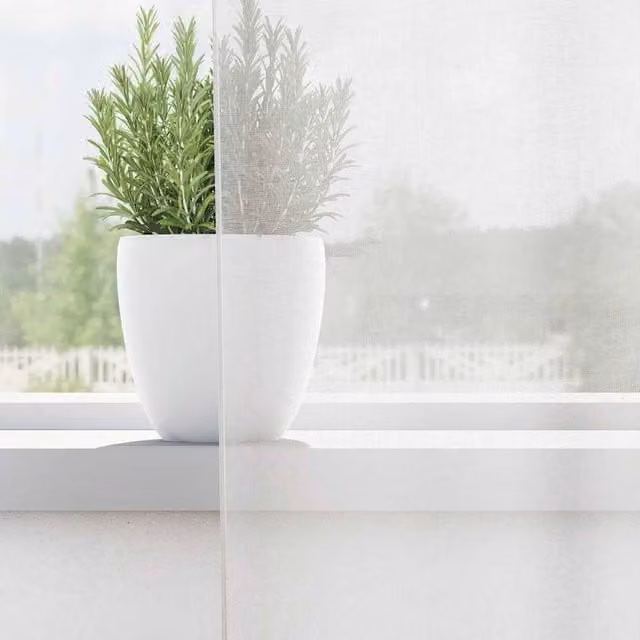 Berkfield Home White Transparent Voile Fabric Curtain Panels with Eyelets, 2 Pack, Width: 140 cm