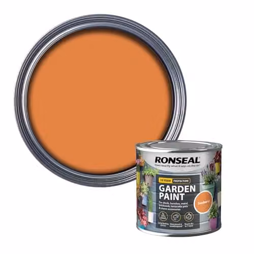 Ronseal Weatherproof Garden Paint for Wood and Metal, Yellow and Orange, 0.25 l