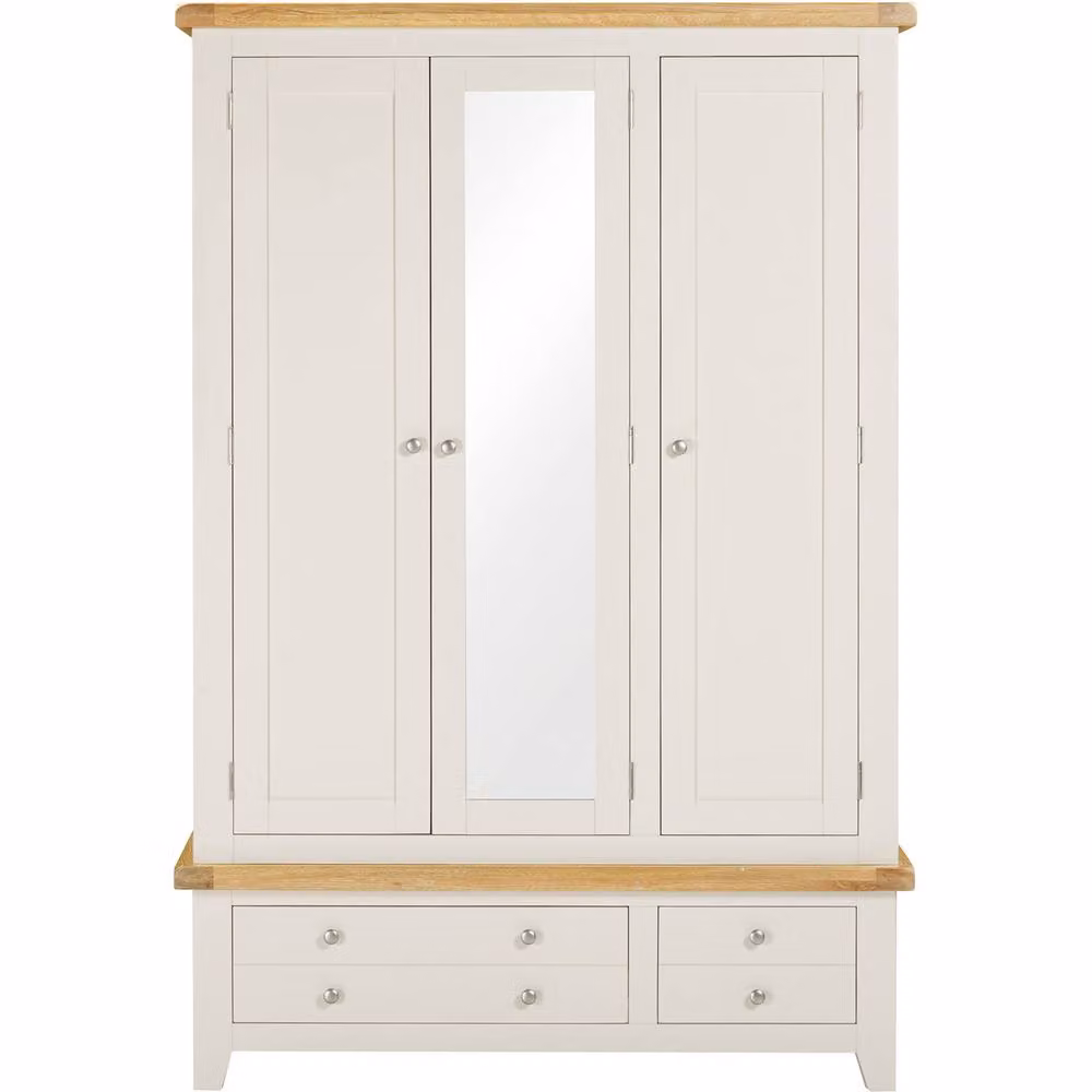 Seconique Windsor 3 Door 2 Drawer Wardrobe in White – 2