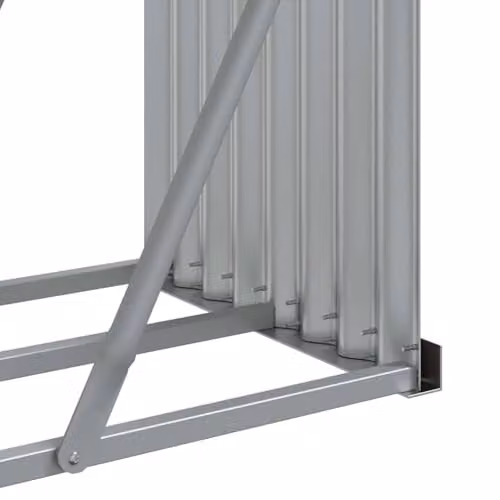 vidaXL Freestanding Log Holder in Grey Galvanised Steel, W/D/H: 234 x 45 x 100 cm – 3
